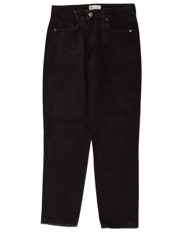 Jeans affusolati a vita alta da donna Zara EU 42 Large W32 L28 Neri