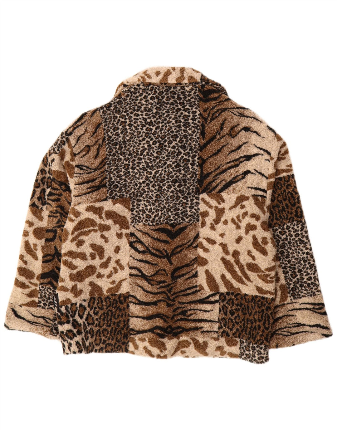 Giacca in pile oversize da donna IZZI UK 10 Acrilico con stampa animalier marrone piccolo