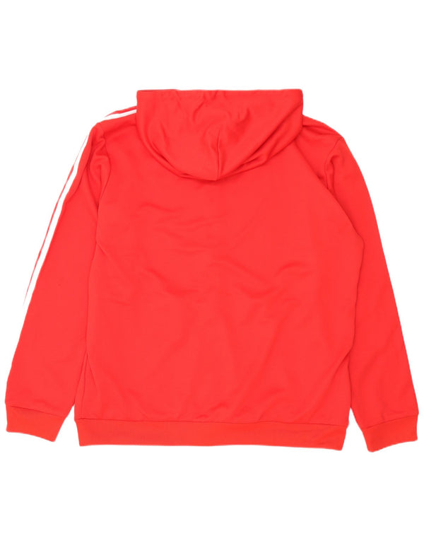 Maglione con cappuccio e zip da uomo Adidas XL rosso poliestere