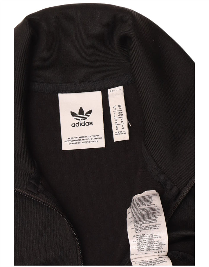 Giacca da ginnastica da uomo Adidas, giacca media, in cotone nero