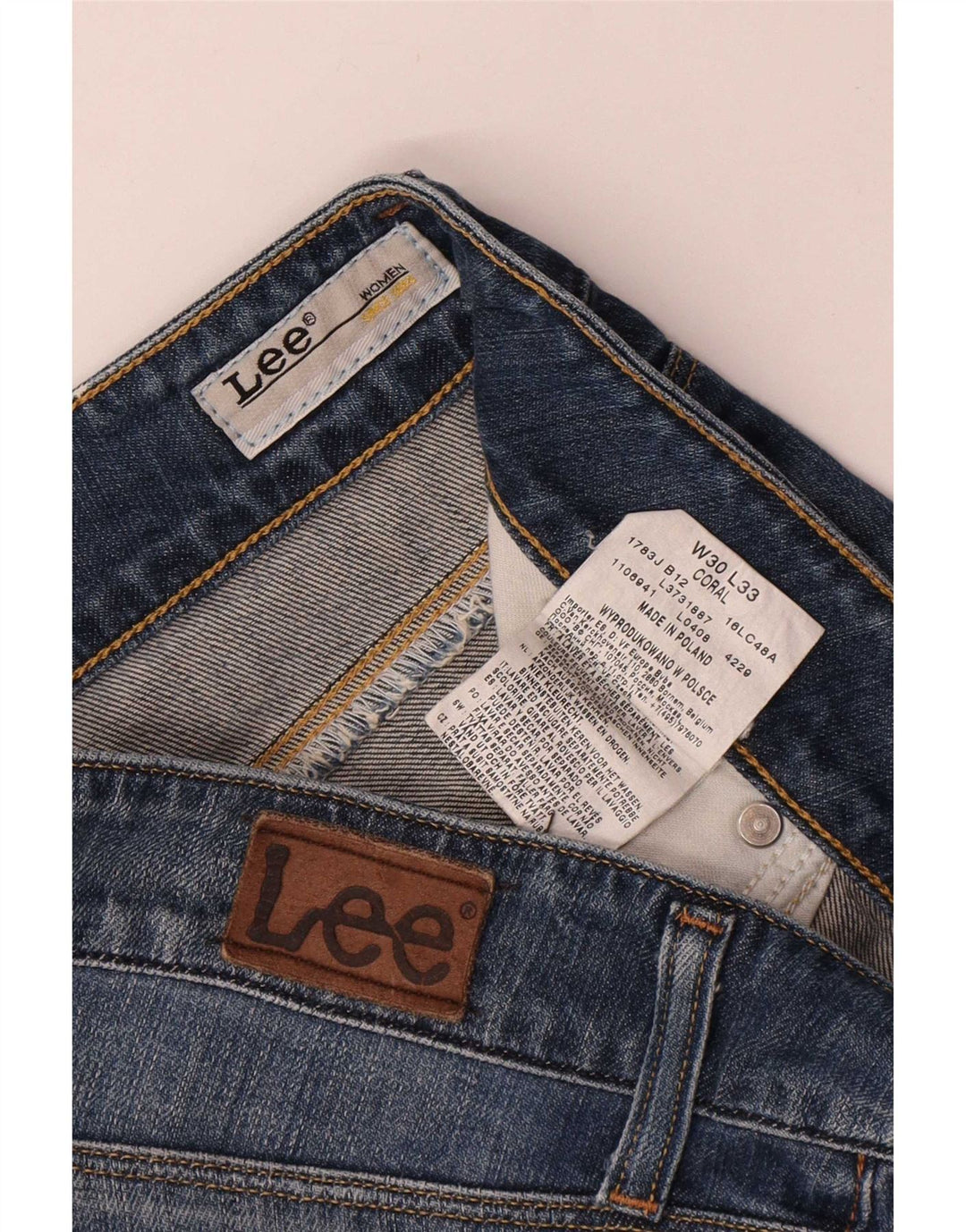Jeans Lee Bootcut corallo da donna W30 L33 cotone blu