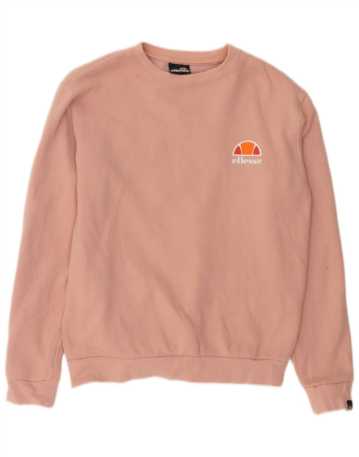 Felpa oversize da donna Ellesse, maglione UK 10, piccolo cotone rosa