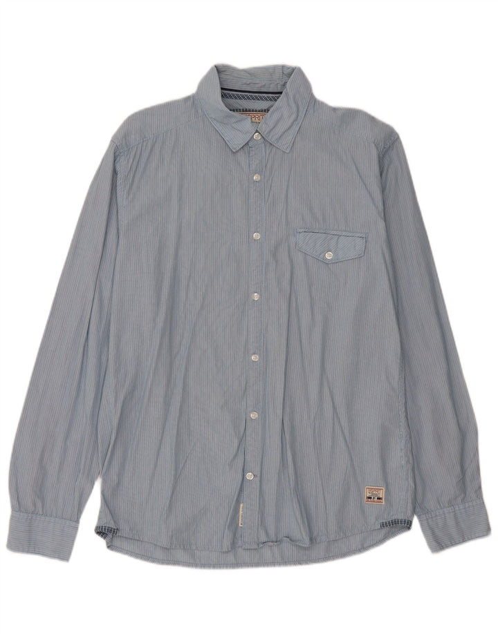 Camicia da uomo slim fit ESPRIT grande gessato blu