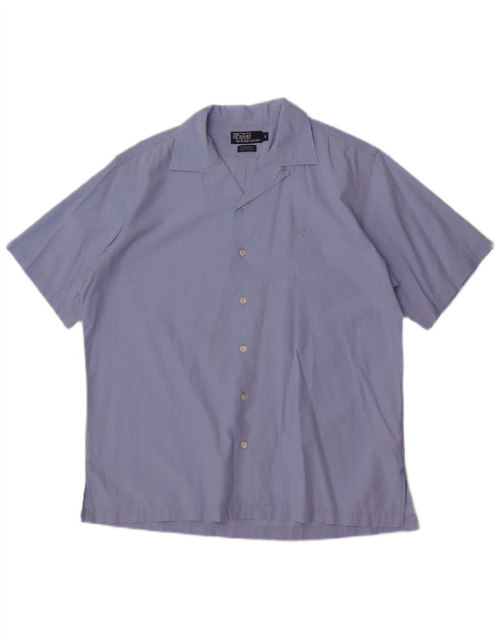 Polo Ralph Lauren Camicia a maniche corte da uomo in cotone blu medio