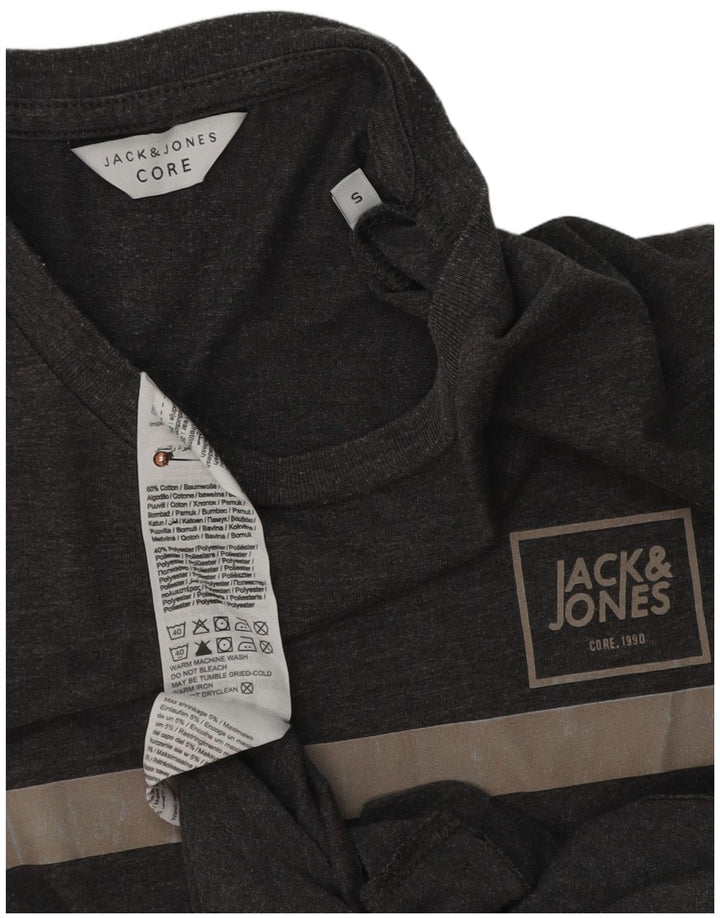 T-shirt da uomo Jack & Jones Top Small in cotone color block grigio
