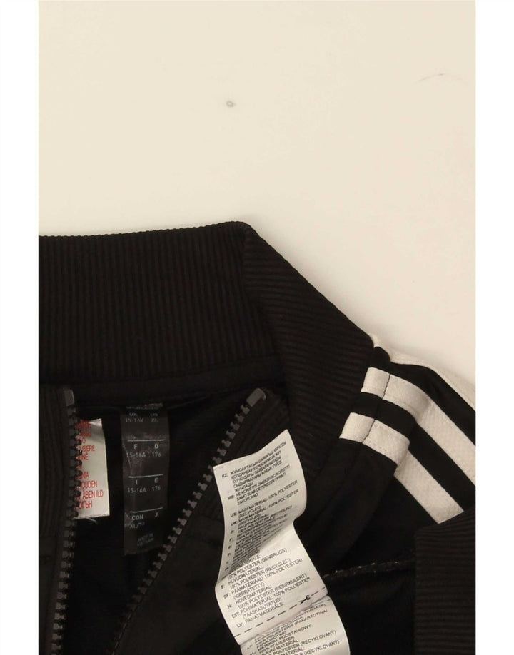 Giacca da tuta da ragazzo Adidas 15-16 anni in poliestere color block nero