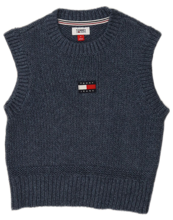 Canotta corta da donna Tommy Hilfiger UK 12 medio blu navy screziato