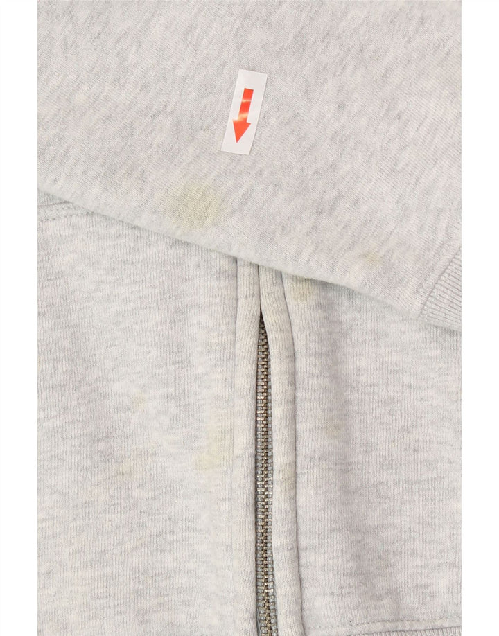 Maglione con cappuccio e zip grafica da donna Gap grande in cotone grigio