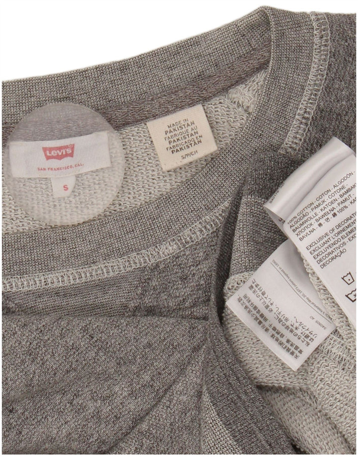 Levi's Donna Felpa Oversize Maglione UK 10 Piccolo Cotone Macchiato Grigio