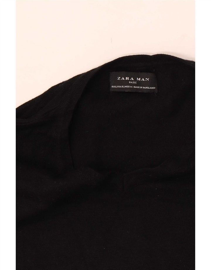 Maglione Zara da uomo con scollo a V XL Nero