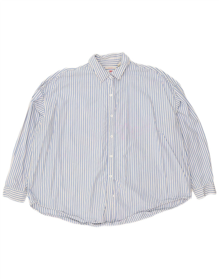 Camicia oversize da donna Levi's UK 14 Cotone a righe blu medio