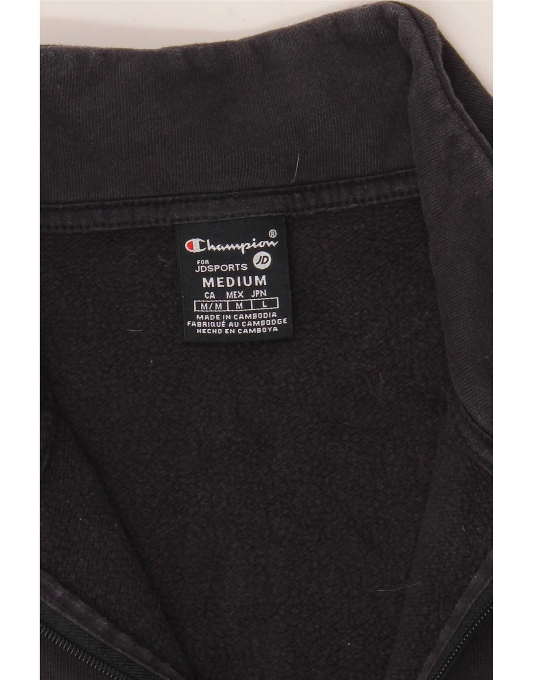 Felpa Champion da uomo con collo con zip, maglione medio, cotone blu navy