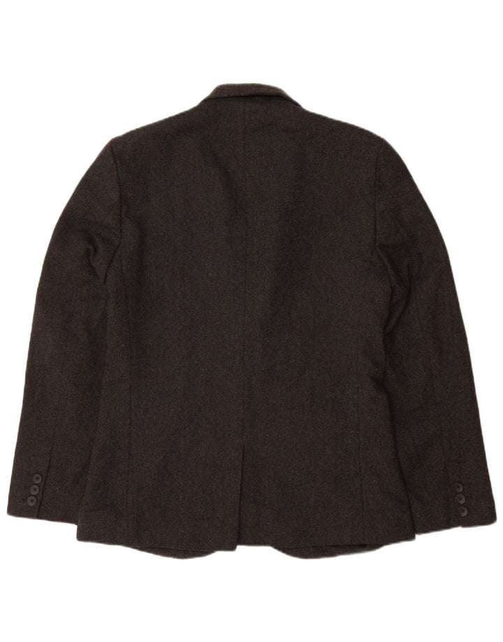 Giacca blazer da uomo a 3 bottoni French Connection UK 40 grande poliestere grigio