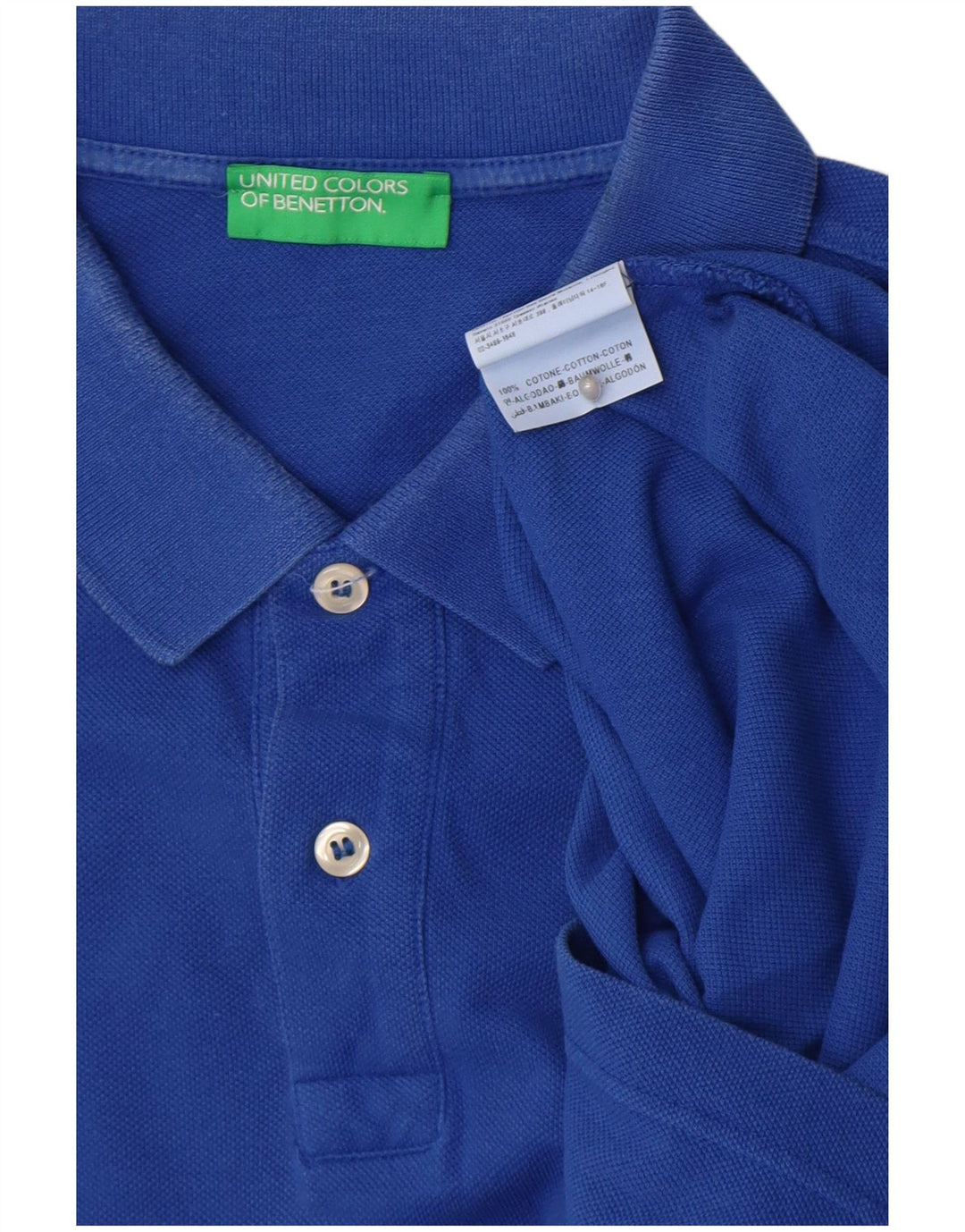 Polo Uomo BENETTON Large Blu Cotone