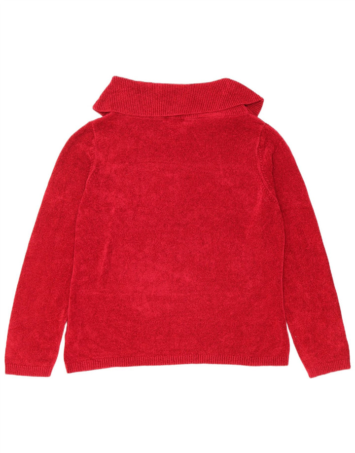 Maglione maglione a collo alto da donna Marks & Spencer UK 18 XL viscosa rossa