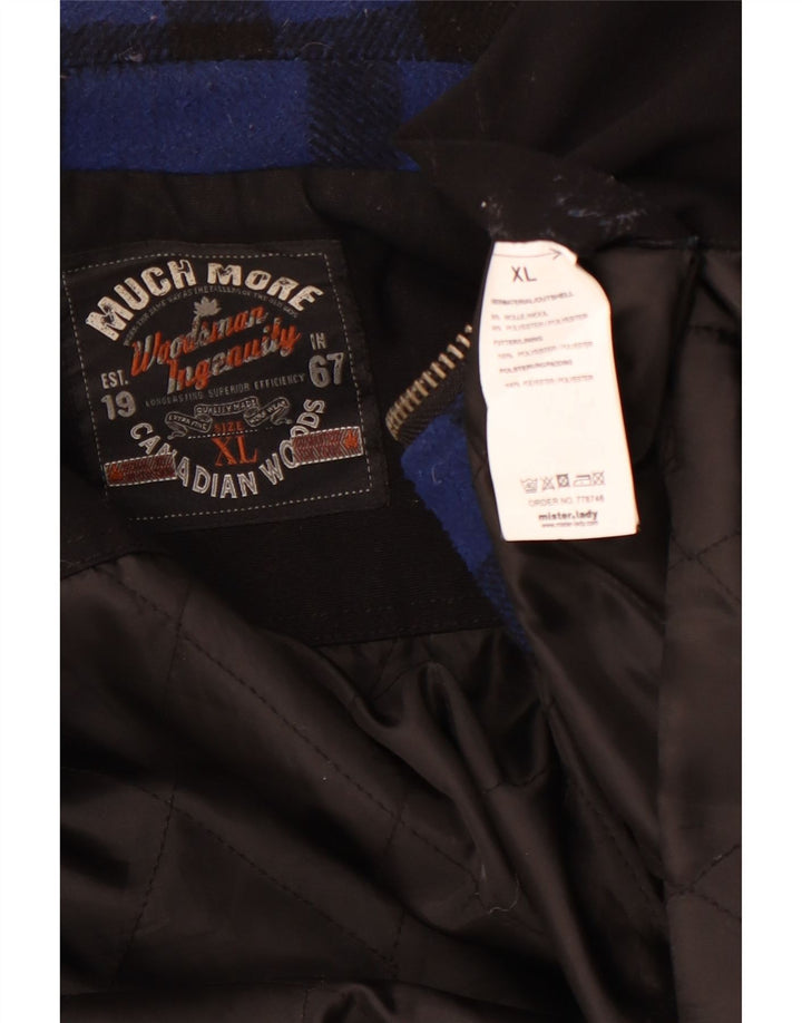 MUCHMORE Giubbotto bomber da uomo UK 42 XL Lana a quadretti blu