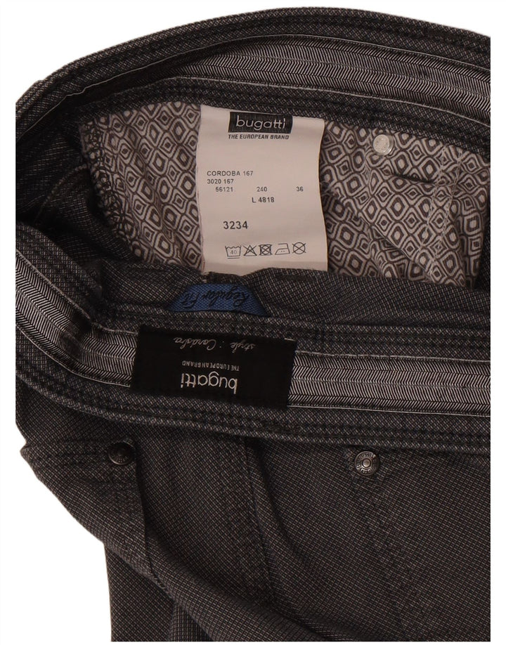 Pantaloni casual dritti da uomo Bugatti W30 L34 cotone grigio