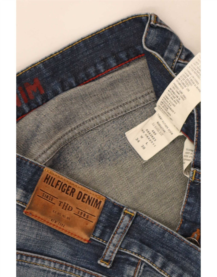 Jeans dritti corti da uomo Tommy Hilfiger W34 L26 Blu