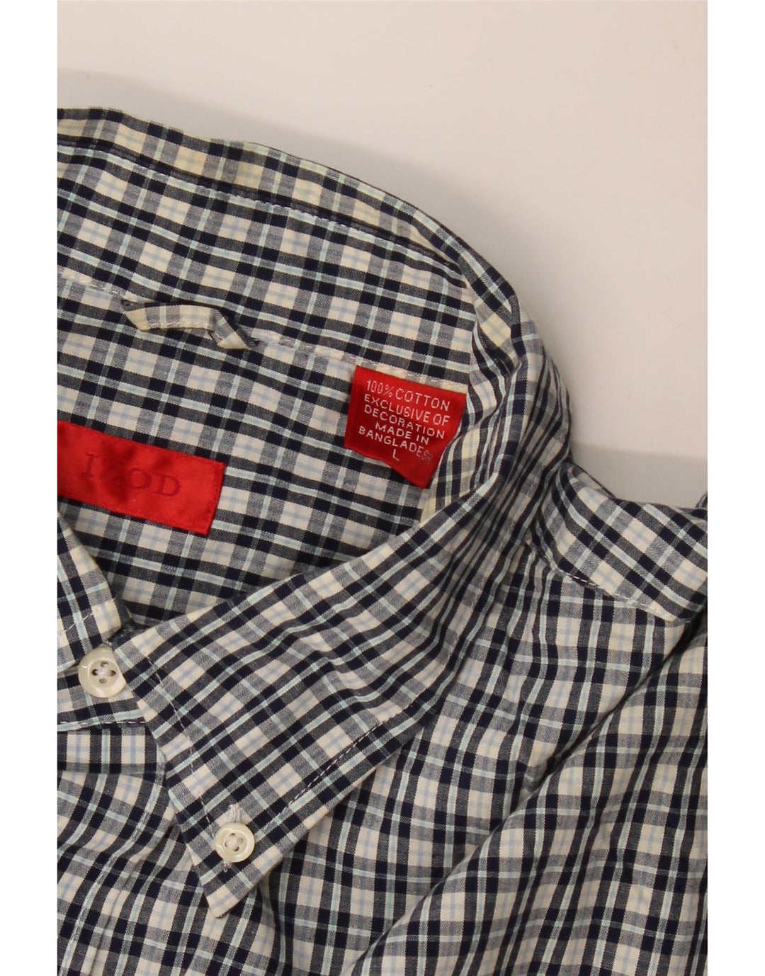 Camicia a maniche corte da uomo IZOD grande in cotone a quadri blu navy