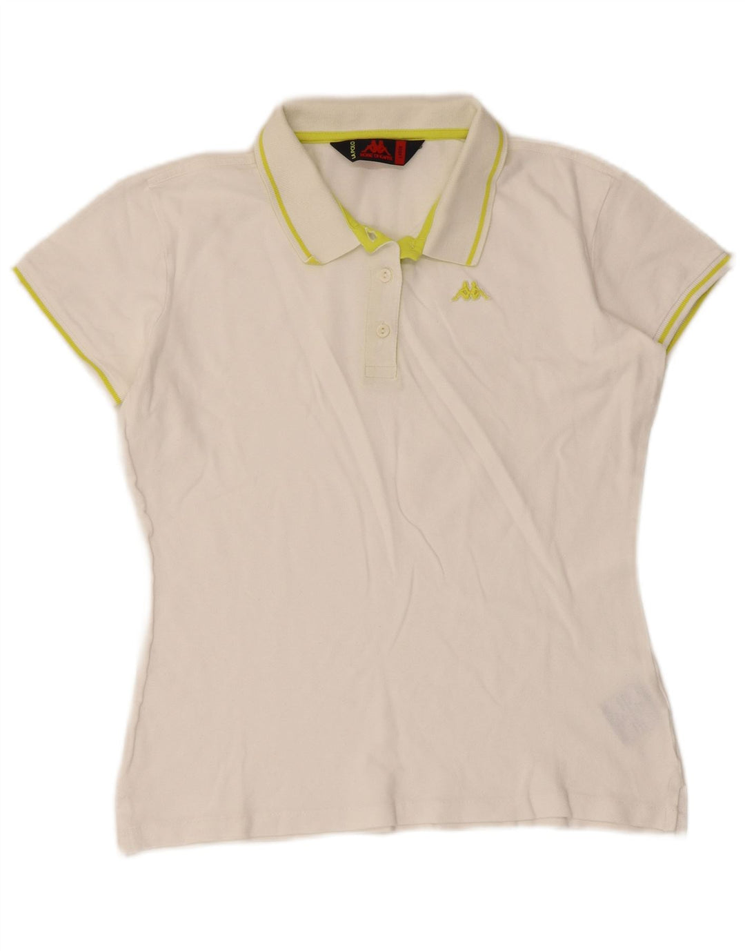 Polo Kappa da donna UK 14 grande cotone bianco