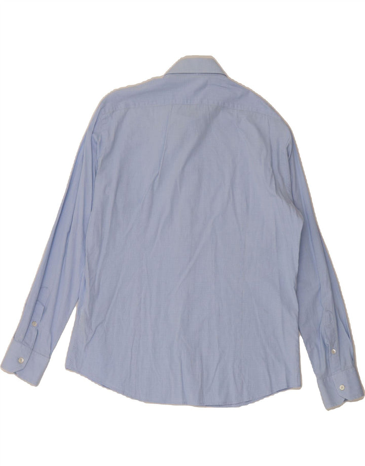 ROBERTO CAVALLI Mens Shirt Size 42 16 1/2 Large Blue Houndstooth Cotton Vintage Roberto Cavalli and Second-Hand Roberto Cavalli from Messina Hembry 