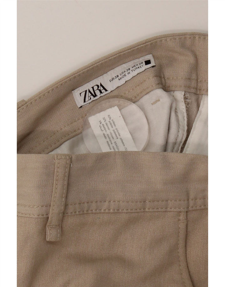 Pantaloni chino slim da uomo Zara EU 38 Small W30 L28 Poliestere beige