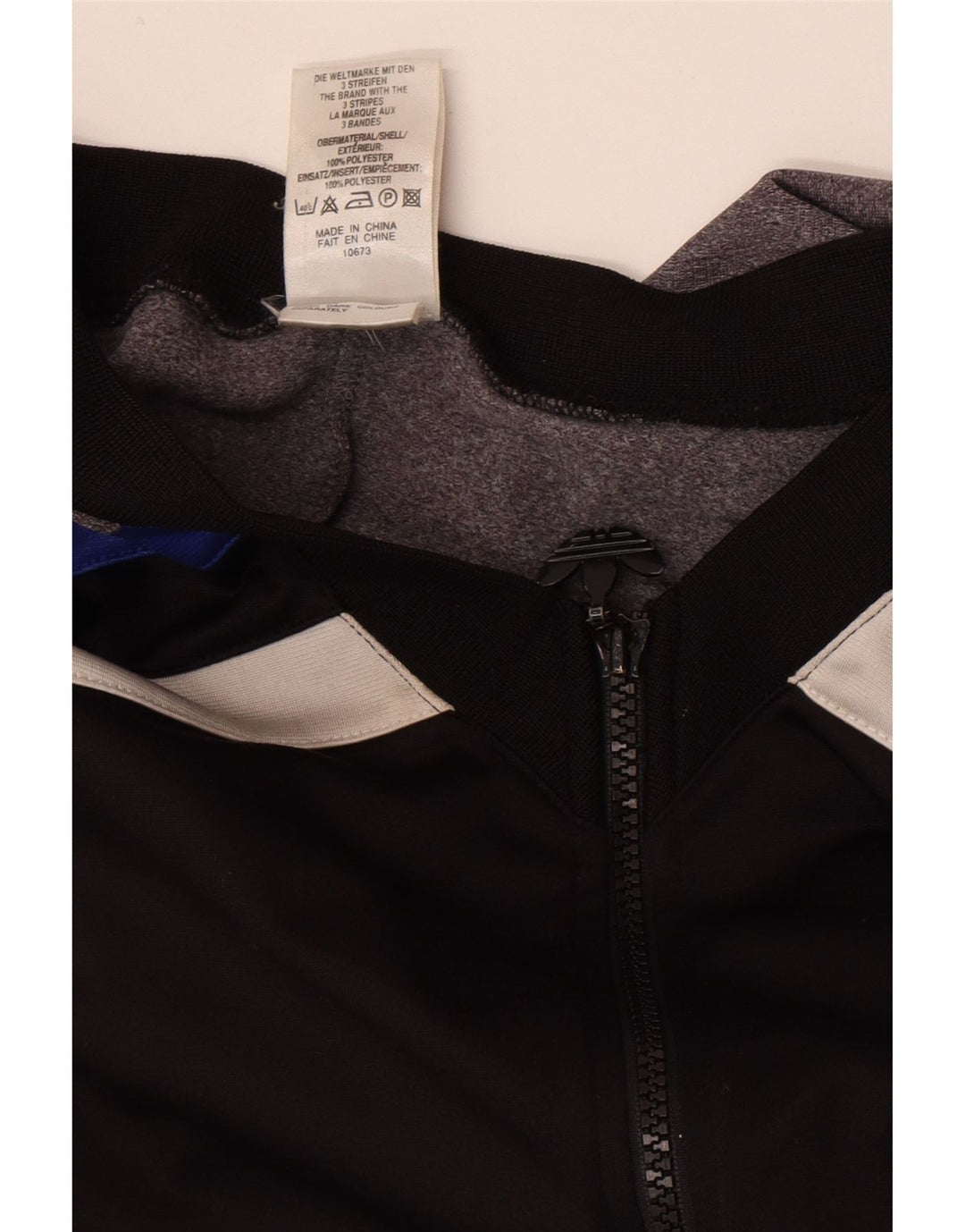 Giacca da tuta grafica da uomo Adidas UK 40/42 Medium Black Colourblock