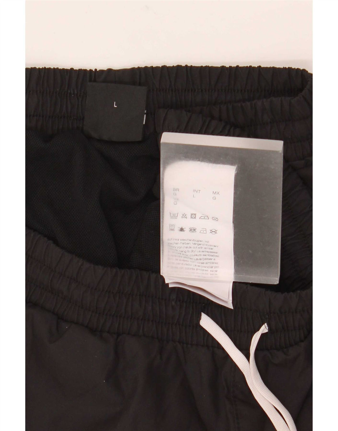 Pantaloncini da bagno grafici da uomo Hugo Boss grandi in poliestere nero