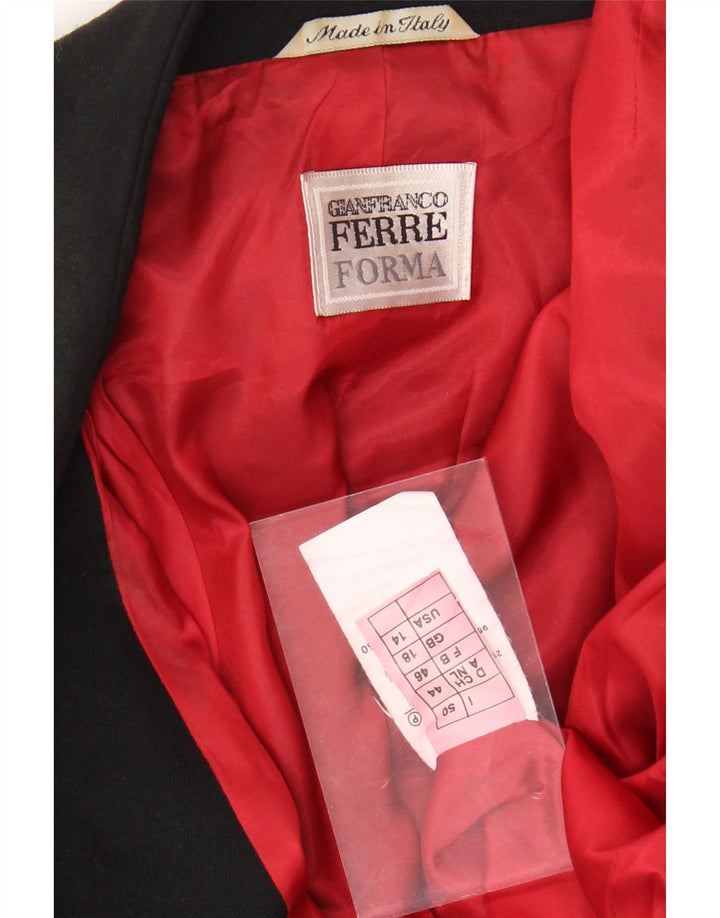 Giacca utility da donna GIANFRANCO FERRE UK 18 XL lana nera