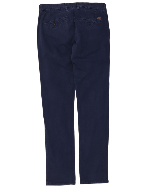 Pantaloni chino slim da uomo Zara EU 42 Large W32 L33 cotone blu navy