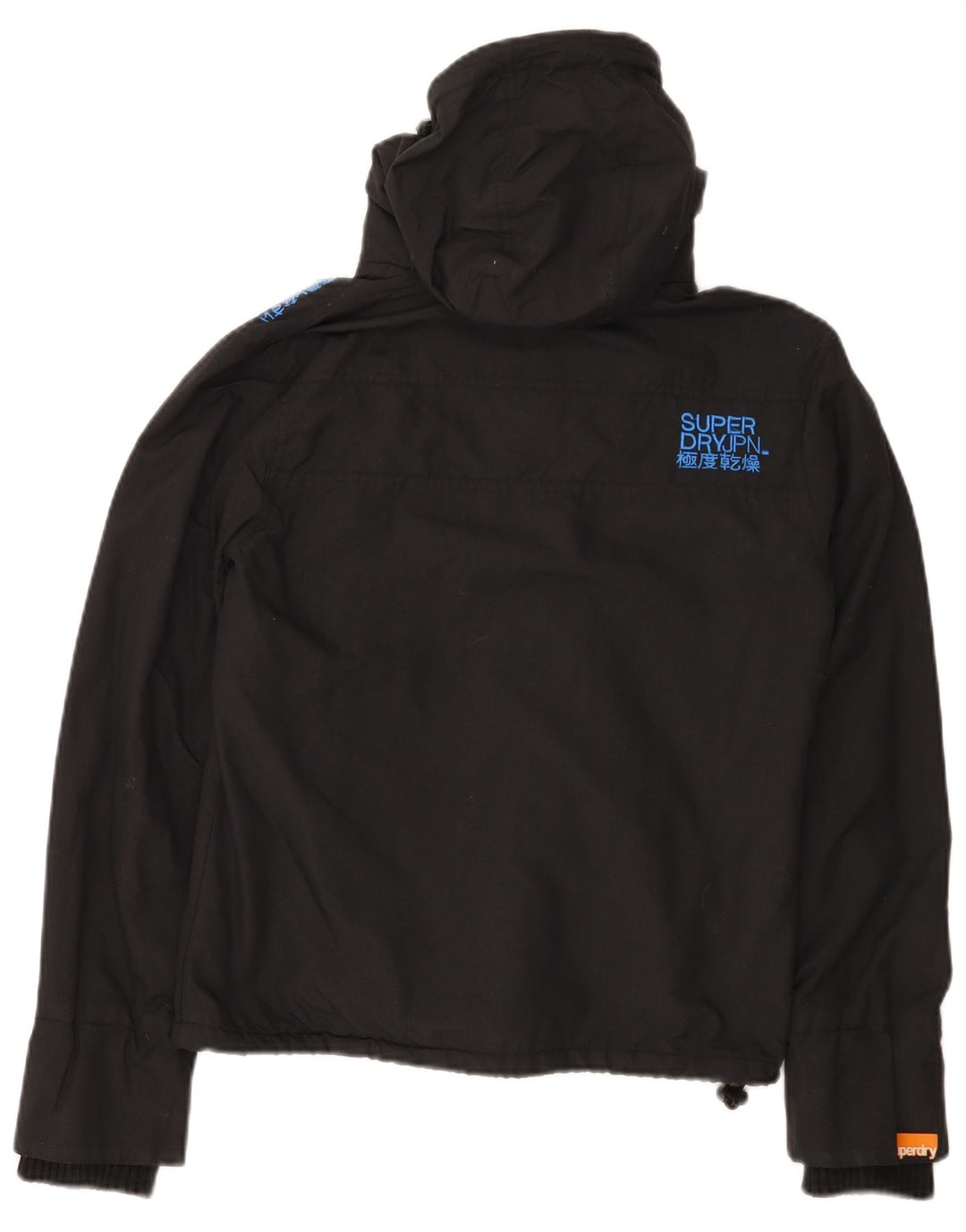 Giacca a vento con cappuccio da donna Superdry UK 14 nylon nero medio
