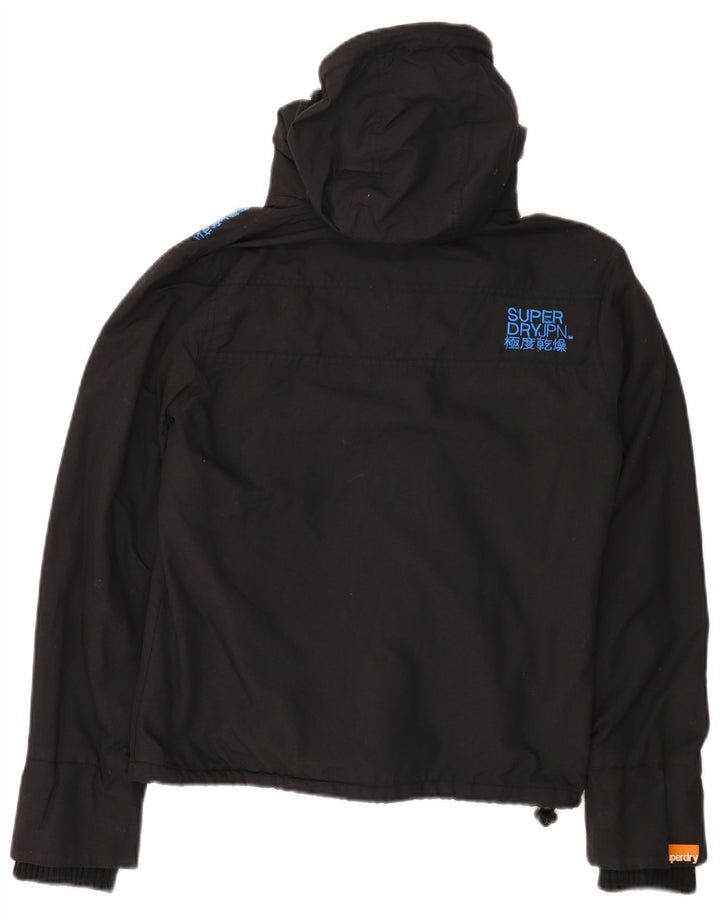 Giacca a vento con cappuccio da donna Superdry UK 14 nylon nero medio
