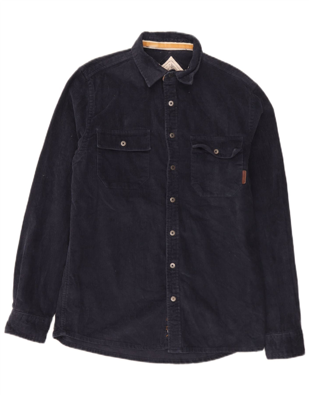 Camicia da uomo in velluto a coste Saltrock piccola in cotone blu navy