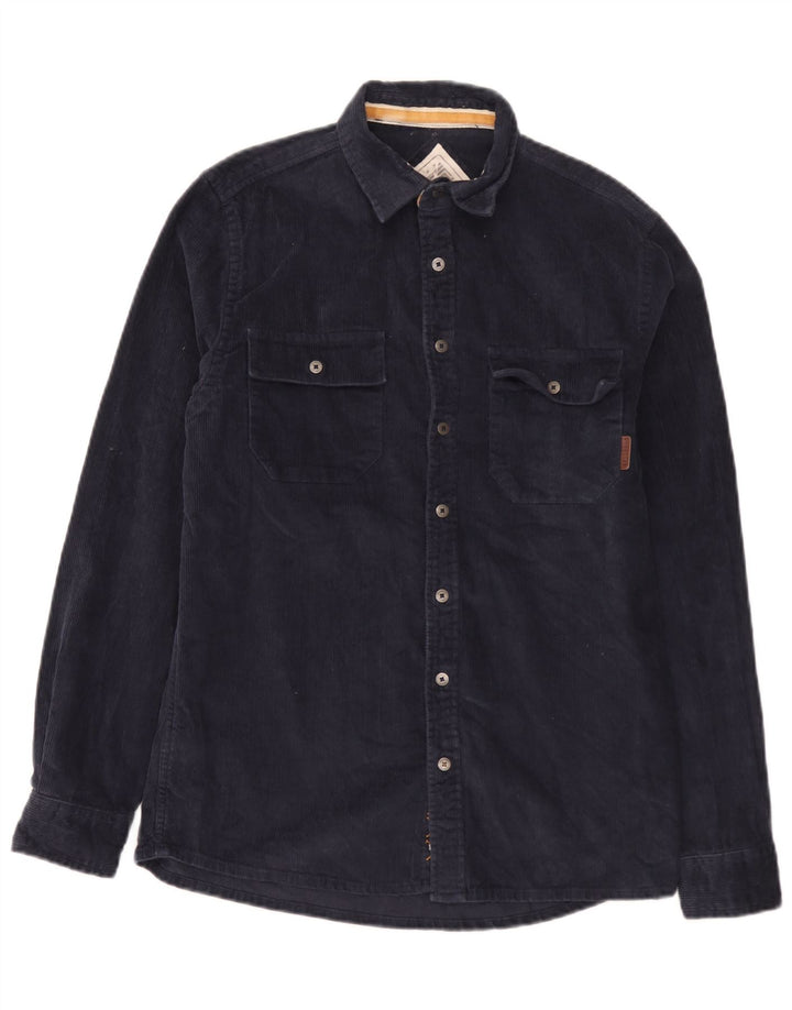 Camicia da uomo in velluto a coste Saltrock piccola in cotone blu navy