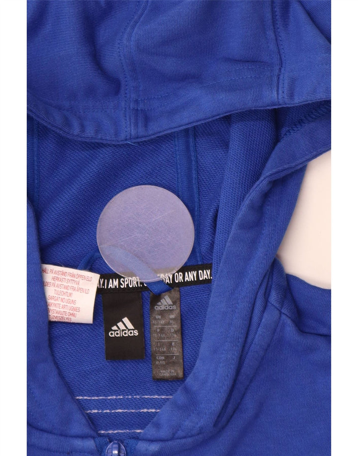 Maglione con cappuccio e zip ADIDAS per ragazzi 15-16 anni in cotone blu