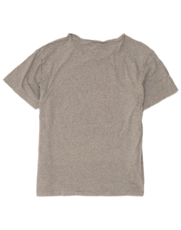 Polo Ralph Lauren T-shirt grafica da donna Top UK 16 Large Grigio Cotone