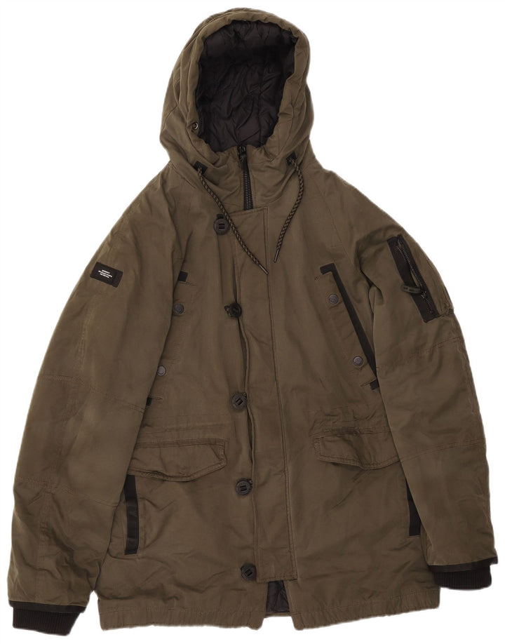 Giacca parka da uomo con cappuccio Superdry UK 38 medio kaki