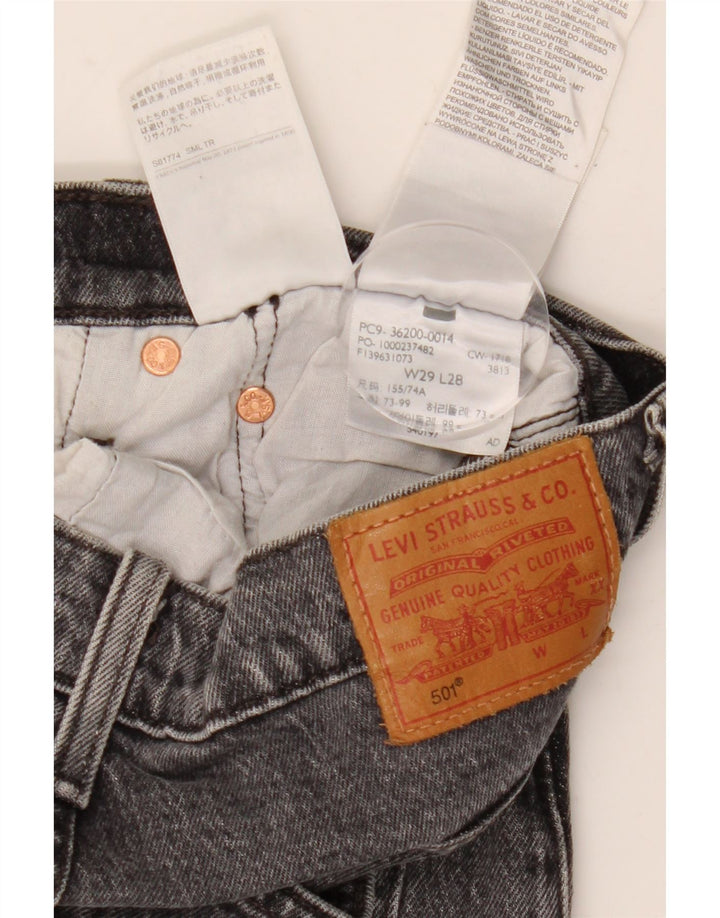 Jeans dritti Levi's 501 da donna W29 L28 in cotone grigio
