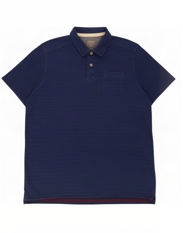 Polo da uomo Fat Face 2XL in cotone a righe blu navy