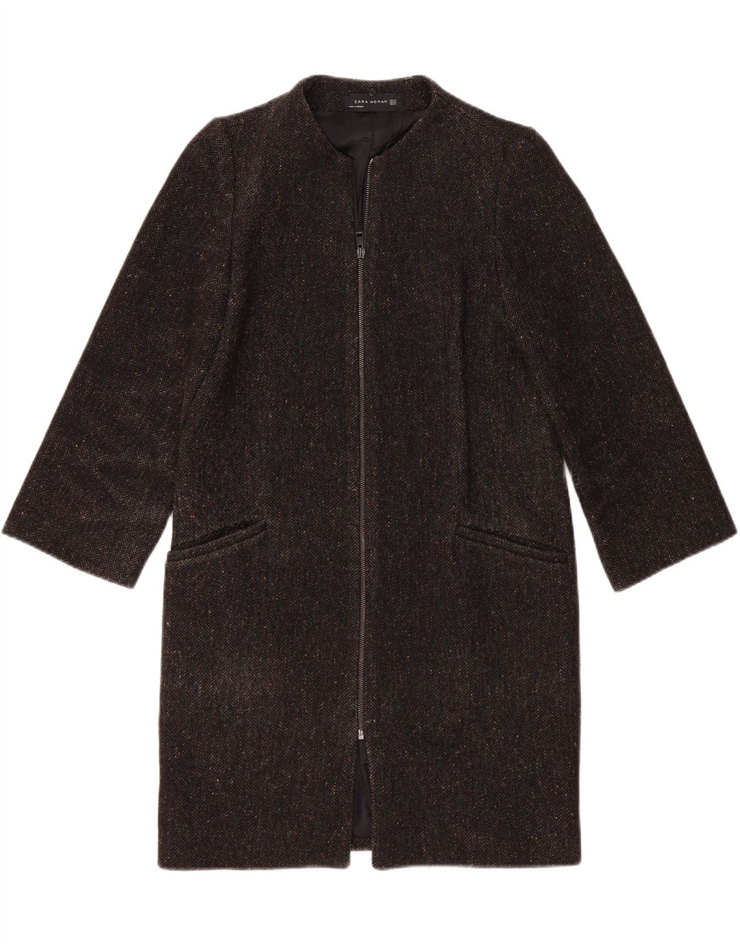 Soprabito ampio da donna Zara UK 6 XS grigio a spina di pesce