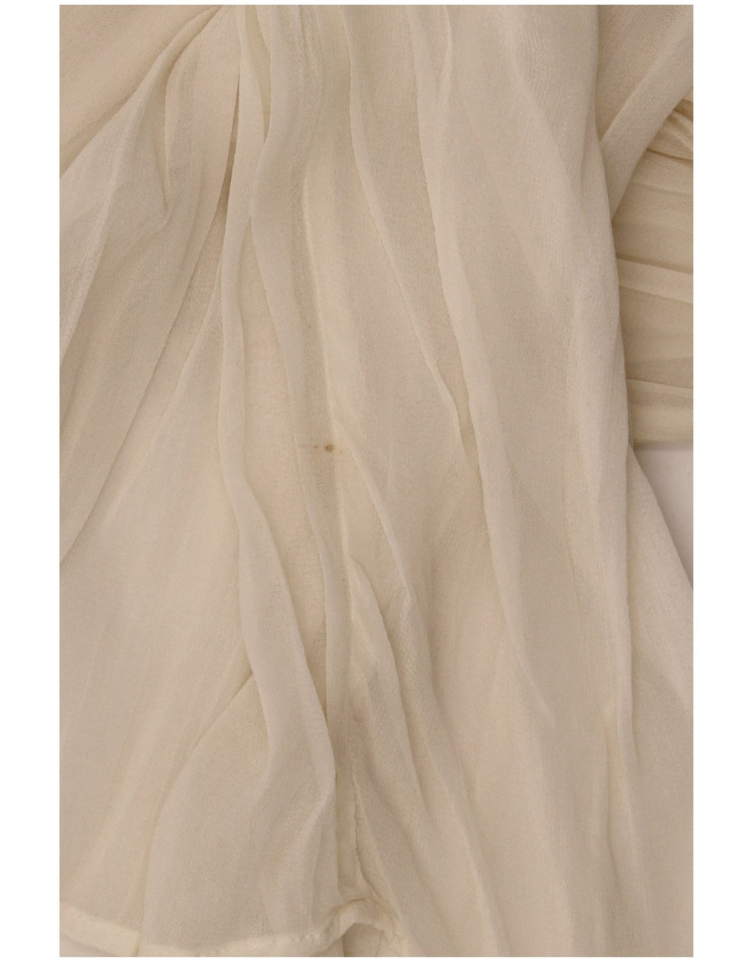 Zara Donna Camicetta Oversize Trasparente a Maniche Lunghe Top UK 10 Small Beige