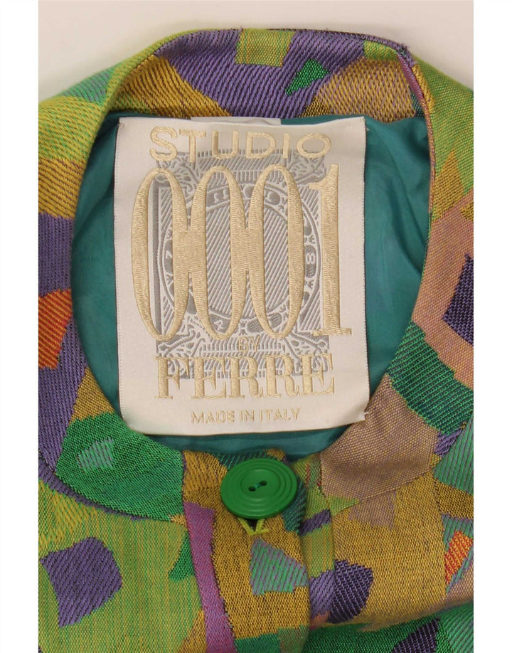 Soprabito oversize da donna Ferre con maniche a 3/4 IT 46 Large Verde geometrico