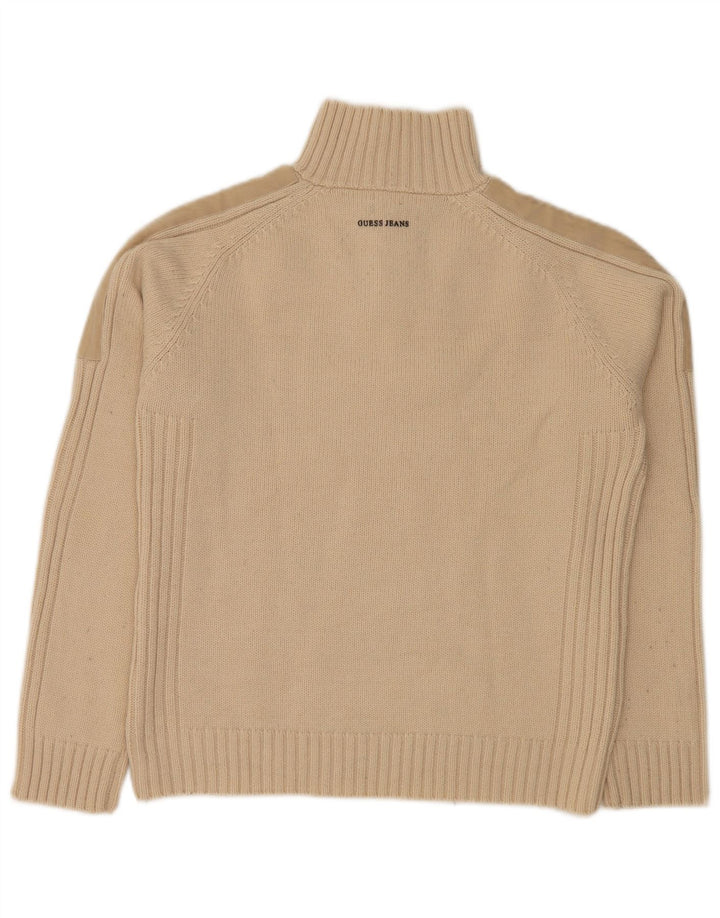 Maglione GUESS da uomo con zip e collo XL Beige