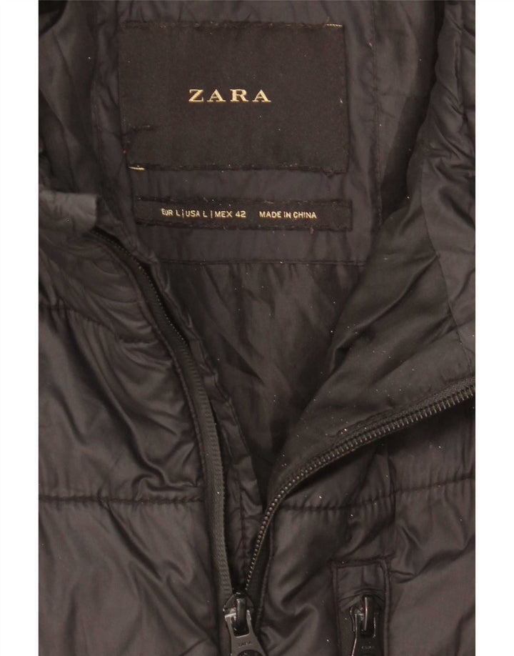 Giacca imbottita da uomo Zara UK 40 Large nera in poliammide