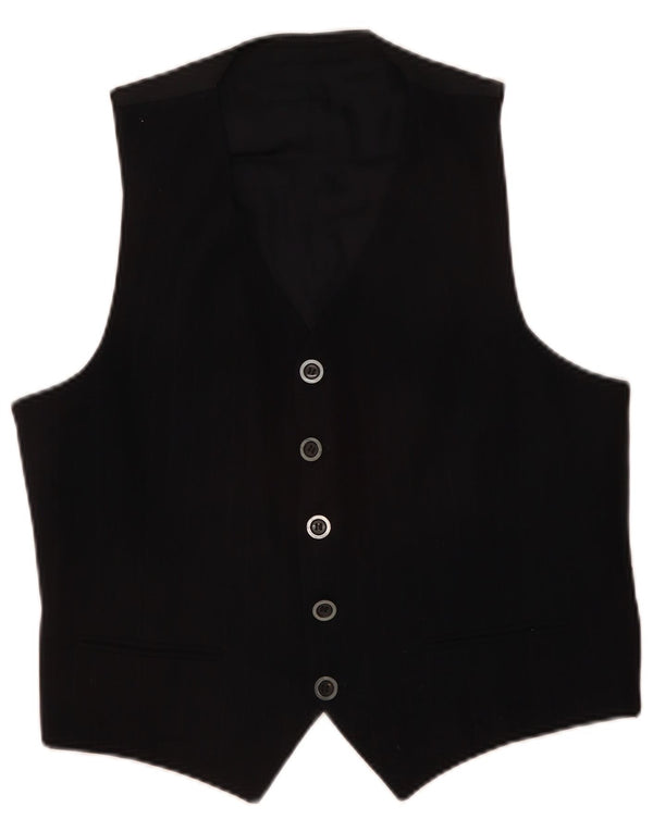 Gilet vintage da uomo IT 52 grande gessato blu navy