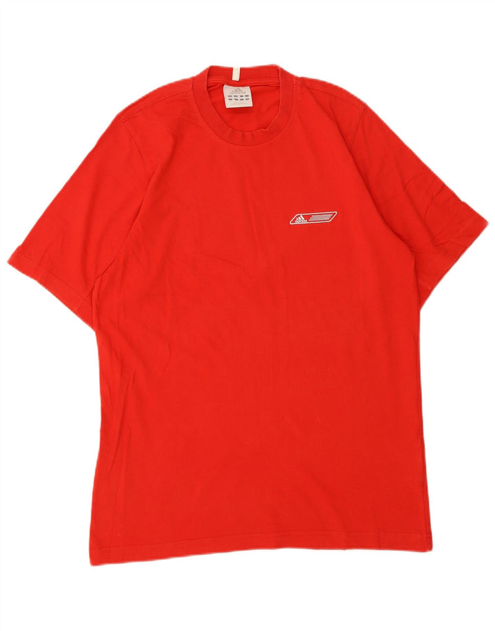 ADIDAS Mens T-Shirt Top Medium Red Cotton