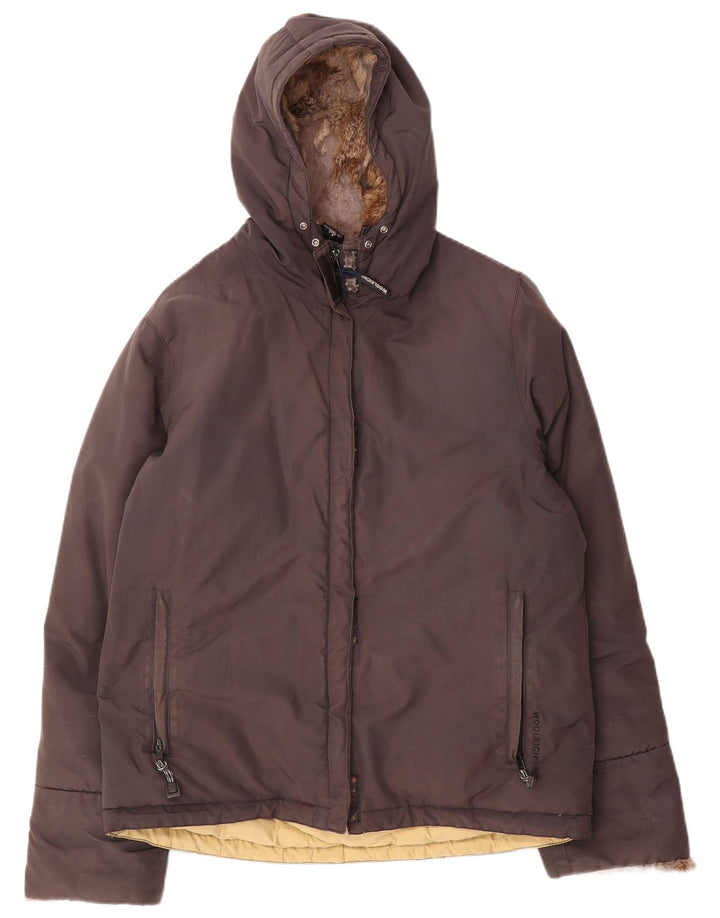 Giacca imbottita con cappuccio da donna Woolrich UK 16 grande marrone