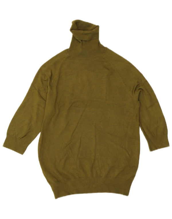 Maglione Zara da donna con collo alto e maniche a 3/4, UK 12, viscosa kaki media
