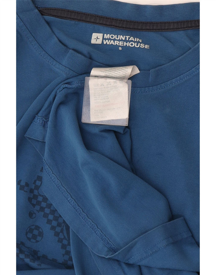T-shirt grafica da uomo Mountain Warehouse Top piccola in cotone blu