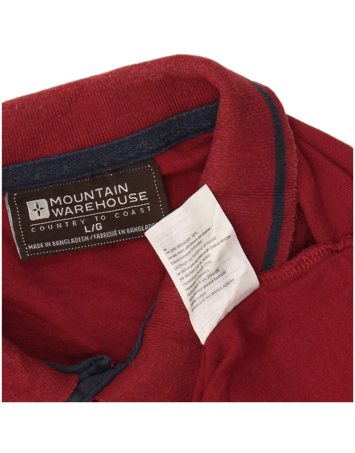 MOUNTAIN WAREHOUSE Polo da uomo grande in cotone rosso